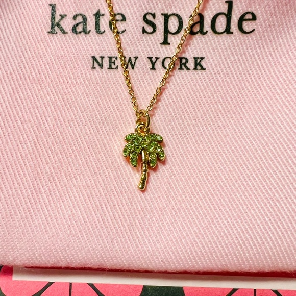 $68 Kate Spade California Dreaming Pave Mini Palm Tree Pendant Necklace - Picture 4 of 10